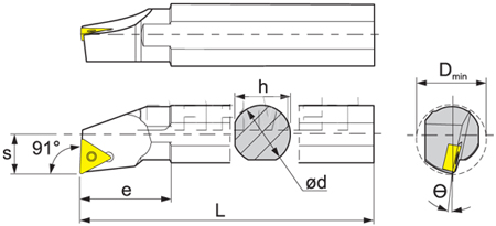 Nóż tokarski składany do toczenia wewnętrznego: S10K-STFPL11H11